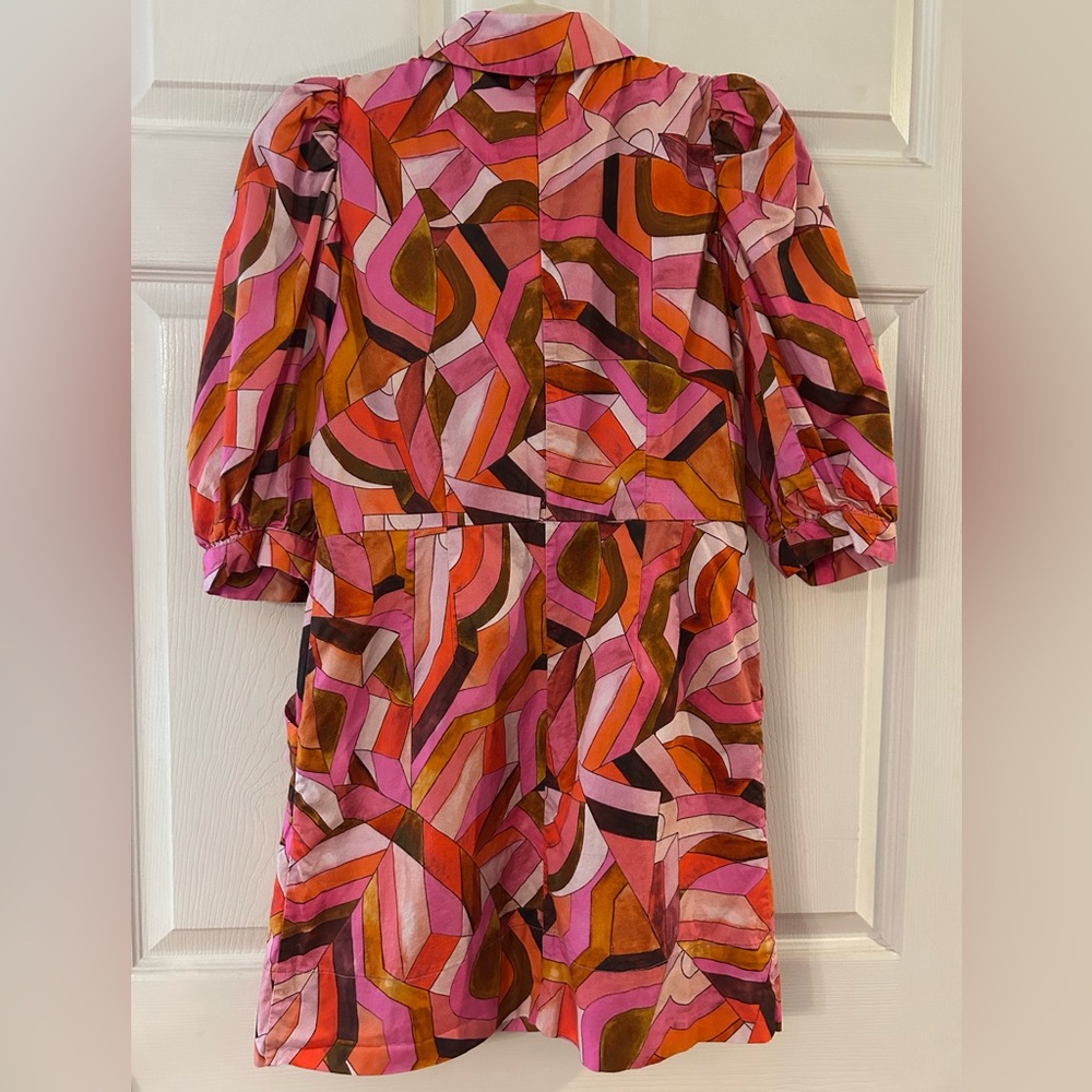Laroque Vibrant Pink Patterned Button Down Dress … - image 2